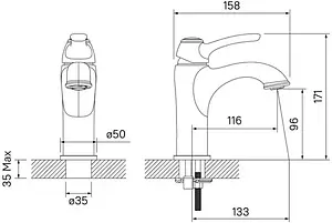 Смеситель для раковины IDDIS Oldie бронза OLDBR00i01 Смеситель для раковины IDDIS Oldie бронза OLDBR00i01, 2