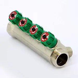 Коллектор регулирующий проходной 4 отвода 1&quot;в/н x ½&quot;к Tiemme RUBINO 1840004, 4