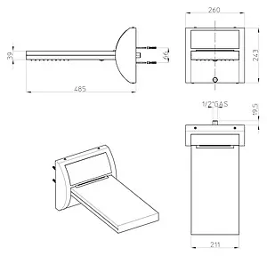 Лейка верхнего душа Bossini Aquavolo хром I00555.030, 2