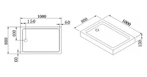 Поддон для душа Cezares Tray TRAY-A-AH-100/80-15-W Поддон для душа Cezares Tray TRAY-A-AH-100/80-15-W, 3