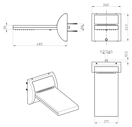 Лейка верхнего душа Bossini Aquavolo хром I00555.030