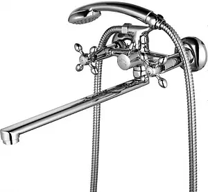 Смеситель для ванны с длинным изливом Lemark Vista хром LM7651C Смеситель для ванны с длинным изливом Lemark Vista хром LM7651C, 1