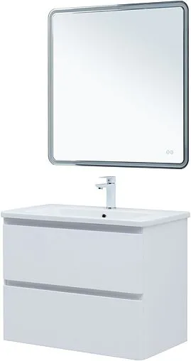 Тумба-умывальник подвесная Aquanet Эмбер 80 белый матовый 00330467+11080-KL