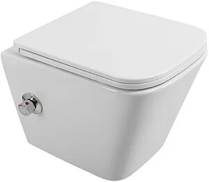 Унитаз подвесной безободковый с функцией биде и встроенным смесителем BelBagno Due белый BB3103CHR-BS/SC Унитаз подвесной безободковый с функцией биде и встроенным смесителем BelBagno Due белый BB3103CHR-BS/SC, 1