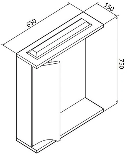 Шкаф-зеркало Am.Pm Like 65 L белый M80MPL0651WG