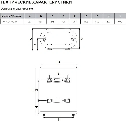 Водонагреватель накопительный электрический Royal Clima RWH-SG100-FS