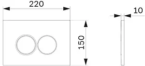 Клавиша смыва для унитаза Am.Pm ProС L I070131 хром матовый Клавиша смыва для унитаза Am.Pm ProС L I070131 хром матовый, 2
