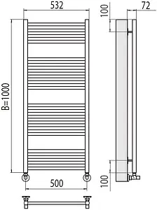 Полотенцесушитель водяной лесенка Terminus Аврора П20 500х1000 полированная сталь 4670078529381 Полотенцесушитель водяной лесенка Terminus Аврора П20 500х1000 полированная сталь 4670078529381, 2