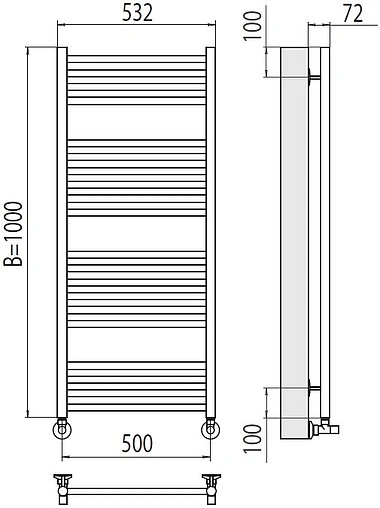 Полотенцесушитель водяной лесенка Terminus Аврора П20 500х1000 полированная сталь 4670078529381 Полотенцесушитель водяной лесенка Terminus Аврора П20 500х1000 полированная сталь 4670078529381