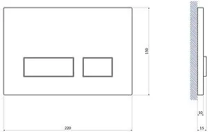 Клавиша смыва для унитаза Cersanit Movi 60187 стекло/белый, 2