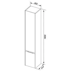 Шкаф-пенал Aquanet Коста 35 R дуб антик/белый 00188408 Шкаф-пенал Aquanet Коста 35 R дуб антик/белый 00188408, 2