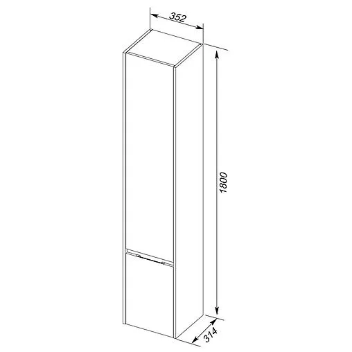 Шкаф-пенал Aquanet Коста 35 R дуб антик/белый 00188408