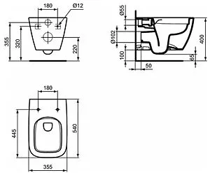 Комплект 3 в 1 Ideal Standard I.Life B RimLS+ I001401 Комплект 3 в 1 Ideal Standard I.Life B RimLS+ I001401, 3