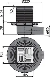 Трап горизонтальный Set AlcaPlast 100x100мм APV101 Трап горизонтальный Set AlcaPlast 100x100мм APV101, 4