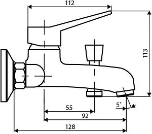 Смеситель для ванны Dorff Optima хром D2010000 Смеситель для ванны Dorff Optima хром D2010000, 2