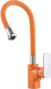 Смеситель для кухни с гибким изливом D&K Berlin Kunste оранжевый/хром DA1432913 Смеситель для кухни с гибким изливом D&K Berlin Kunste оранжевый/хром DA1432913, 1