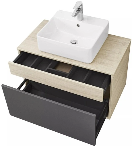 Тумба-умывальник подвесная Aquaton Лофт Урбан 80 графит/орегон 1A2476K1LQX60