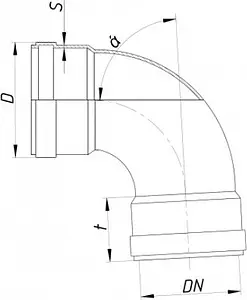 Отвод радиальный двухраструбный наружный D=110мм Угол 87° Ostendorf KGBD 2М SW 228085 Отвод радиальный двухраструбный наружный D=110мм Угол 87° Ostendorf KGBD 2М SW 228085, 2
