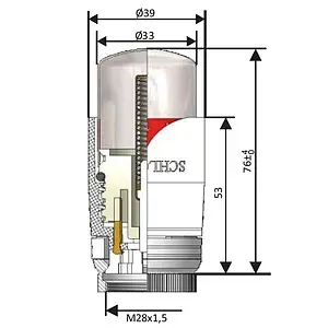 Головка термостатическая M28X1.5 Schlosser Brillant белый 600300002 Головка термостатическая M28X1.5 Schlosser Brillant белый 600300002, 2