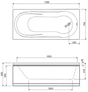 Ванна акриловая Cezares Modena 170x75 Ванна акриловая Cezares Modena 170x75, 2