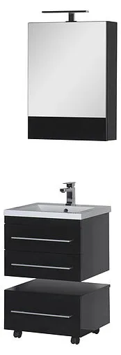 Шкаф-зеркало Aquanet Нота 58 L чёрный 00169191