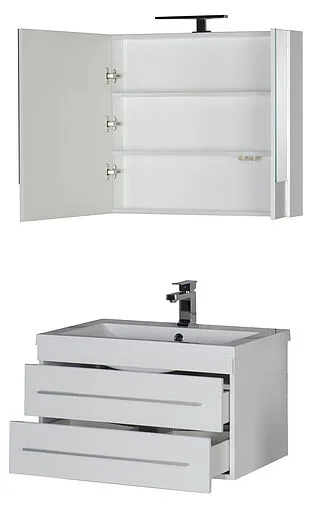 Шкаф-зеркало Aquanet Нота 75 L белый 00165130