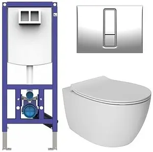 Комплект 5 в 1 Sanit INEO PLUS 90.733.00..S004+16.750.81..0000+10AR02010SV+40D40200I-S с кнопкой хром глянцевый Комплект 5 в 1 Sanit INEO PLUS 90.733.00..S004+16.750.81..0000+10AR02010SV+40D40200I-S с кнопкой хром глянцевый, 1