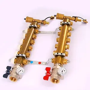 Группа коллекторная с расходомерами 7 отводов 1&quot;в/в x ¾&quot;ек Tiemme 3870004, 3