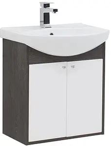 Тумба-умывальник Aquanet Грейс 60 дуб белый/дуб кантербери 00198372+00182641 Тумба-умывальник Aquanet Грейс 60 дуб белый/дуб кантербери 00198372+00182641, 1