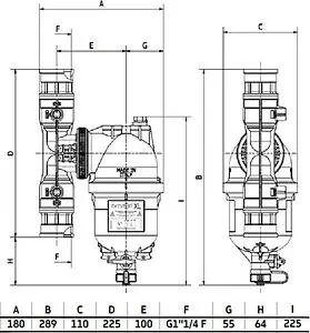 Фильтр-дешламатор 1¼"в x 1¼"в Valtec VT.381.B.07 Фильтр-дешламатор 1¼"в x 1¼"в Valtec VT.381.B.07, 2
