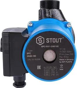 Насос циркуляционный Stout 25/80-180 SPC-0001-2580180 Насос циркуляционный Stout 25/80-180 SPC-0001-2580180, 2