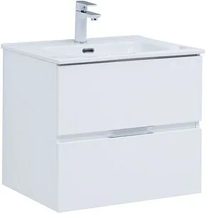 Тумба-умывальник подвесная Aquanet Алвита New 60 белый матовый 00277510+00254363, 1