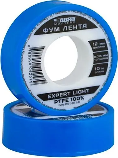 Лента ФУМ 12 x 0.075мм x 10м ABRO Masters Expert lite PTFE-12-007-10-RE