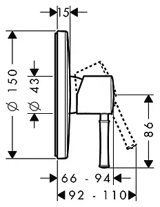 Смеситель для душа скрытого монтажа Hansgrohe Talis Classic хром 14165000 Смеситель для душа скрытого монтажа Hansgrohe Talis Classic хром 14165000, 3
