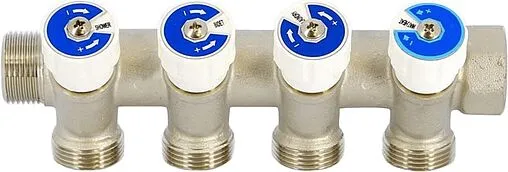 Коллектор регулирующий проходной 4 отвода ¾&quot;в/н x ¾&quot;ек Uni-fitt 400N3341