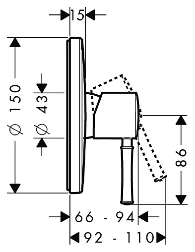 Смеситель для душа скрытого монтажа Hansgrohe Talis Classic хром 14165000