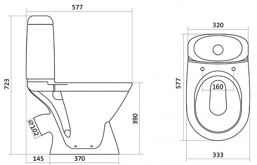 Унитаз-компакт Santek Римини белый 1WH111758
