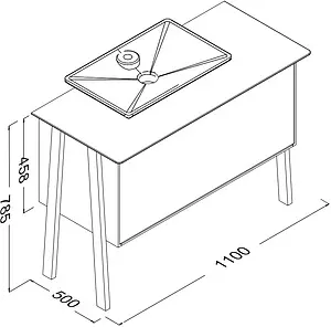 Тумба под умывальник напольная Isvea Eleganza 110 белый ультраглянец/дуб 21LG1301111I Тумба под умывальник напольная Isvea Eleganza 110 белый ультраглянец/дуб 21LG1301111I, 2