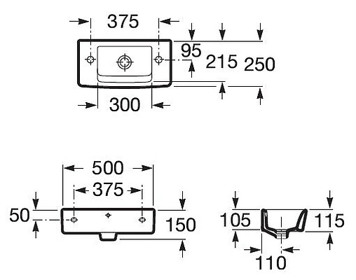 Раковина Roca Hall 50 белый 325883000