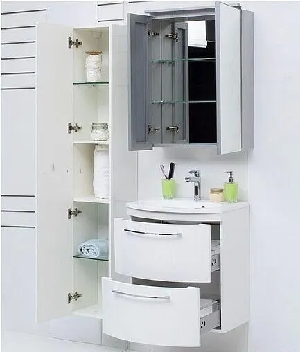 Тумба-умывальник подвесная Aquanet Лонг 60 белый глянец 00167119+НФ-00008062