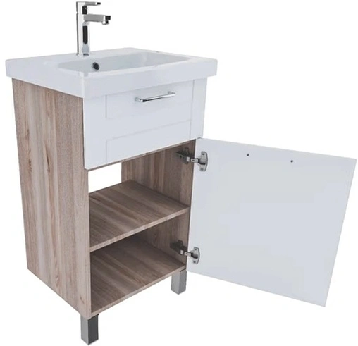 Тумба под умывальник напольная IDDIS New Sena 50 белый/дерево NSE50W1i95