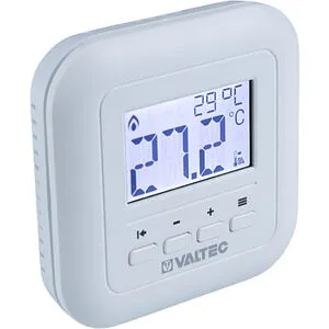 Проводной комнатный терморегулятор НО/НЗ 230В с интерфейсом связи RS-485 Valtec белый VT.AC801.0, 1