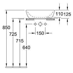 Раковина Villeroy&Boch Artis CeramicPlus 43 белый 417943R1, 2