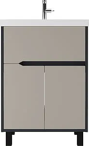 Тумба-умывальник напольная Домино Karat 60 серый тауп DK3212T+4627173210164, 4