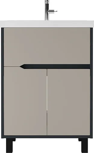 Тумба-умывальник напольная Домино Karat 60 серый тауп DK3212T+4627173210164