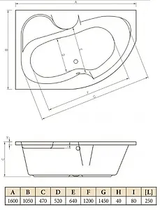 Ванна акриловая C-bath Atlas 160x105 L CBA00202L Ванна акриловая C-bath Atlas 160x105 L CBA00202L, 2