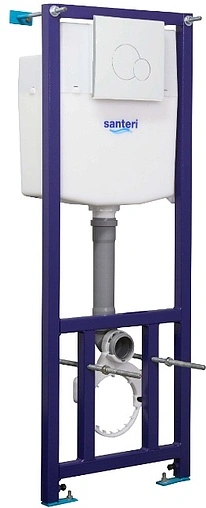 Комплект 5 в 1 Santeri Альфа 1.3815.9.S00.00B.2 с кнопкой белый глянцевый