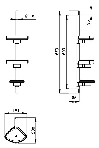 Стойка для аксессуаров Ideal Standard Connect хром/белый N1395AA
