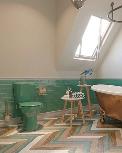 Унитаз-компакт Santeri Виктория салатовый 1.P301.6.S04.00B.F