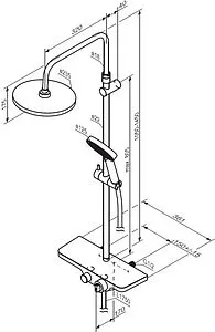 Душевая система с термостатом для ванны Damixa Apollo хром 947760000, 2